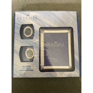 Seagull Fine Pewter Star Photo Frame Set of 3 - 5x7 & 2 small hanging frames NEW